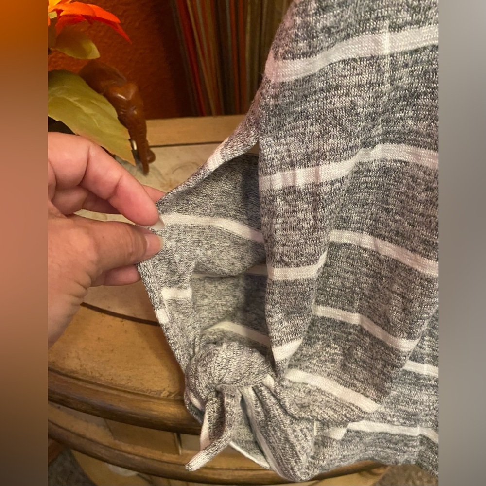 NEW- Market & Spruce soft heathered gray striped Vreeland side split tank -NWOT - Picture 5 of 6